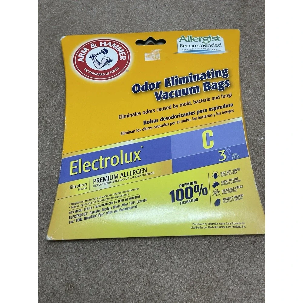 ARM & HAMMER Electrolux C Premium Allergen Vacuum Bags 3-in a Box 62617 NEW 2007